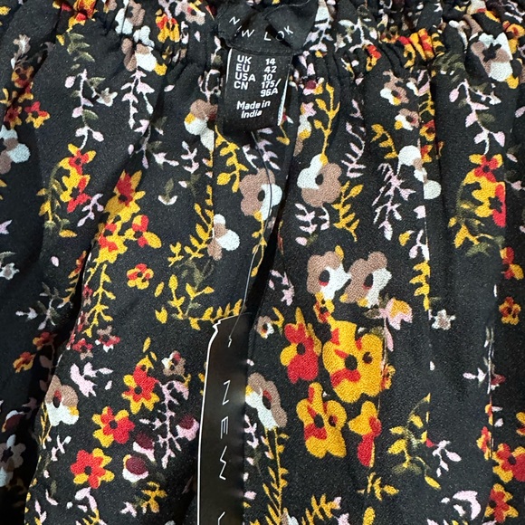 - Black multicoloured Bardot summer dress size 14 newlook new summer holid… - Picture 8 of 11